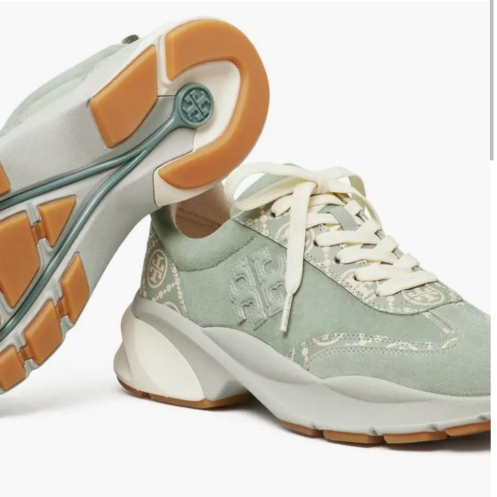 Tory Burch T. monogram Good Luck Trainer Sneakers - Picture 2 of 5
